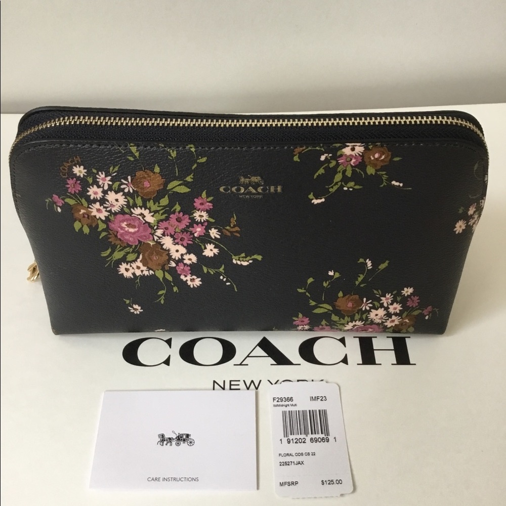 🌸 Coach Cosmetic Case 22 Floral Print NWT. - Picture 3 of 8